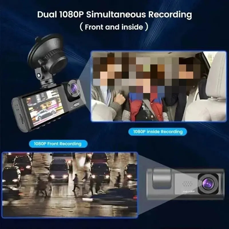 1080P Three-Channel Dash Cam