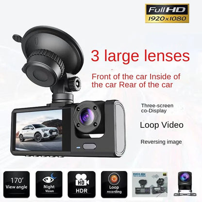 1080P Three-Channel Dash Cam