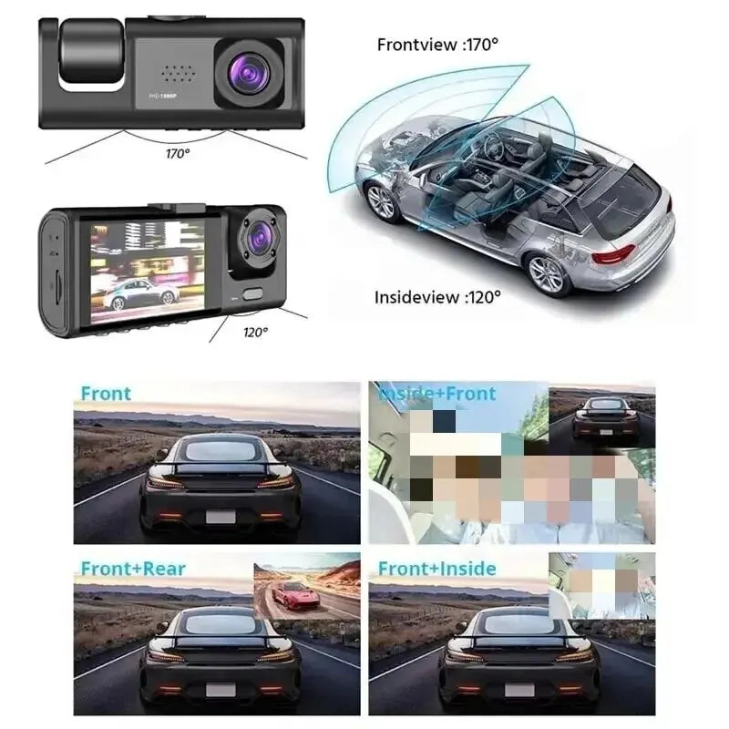 1080P Three-Channel Dash Cam